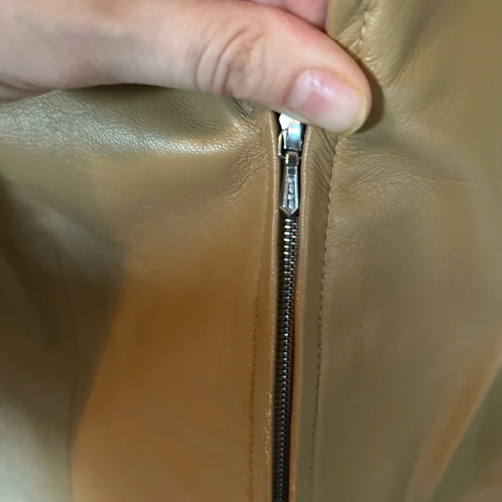 Ann Taylor Camel Genuine Leather Jacket - Picture 4 of 7